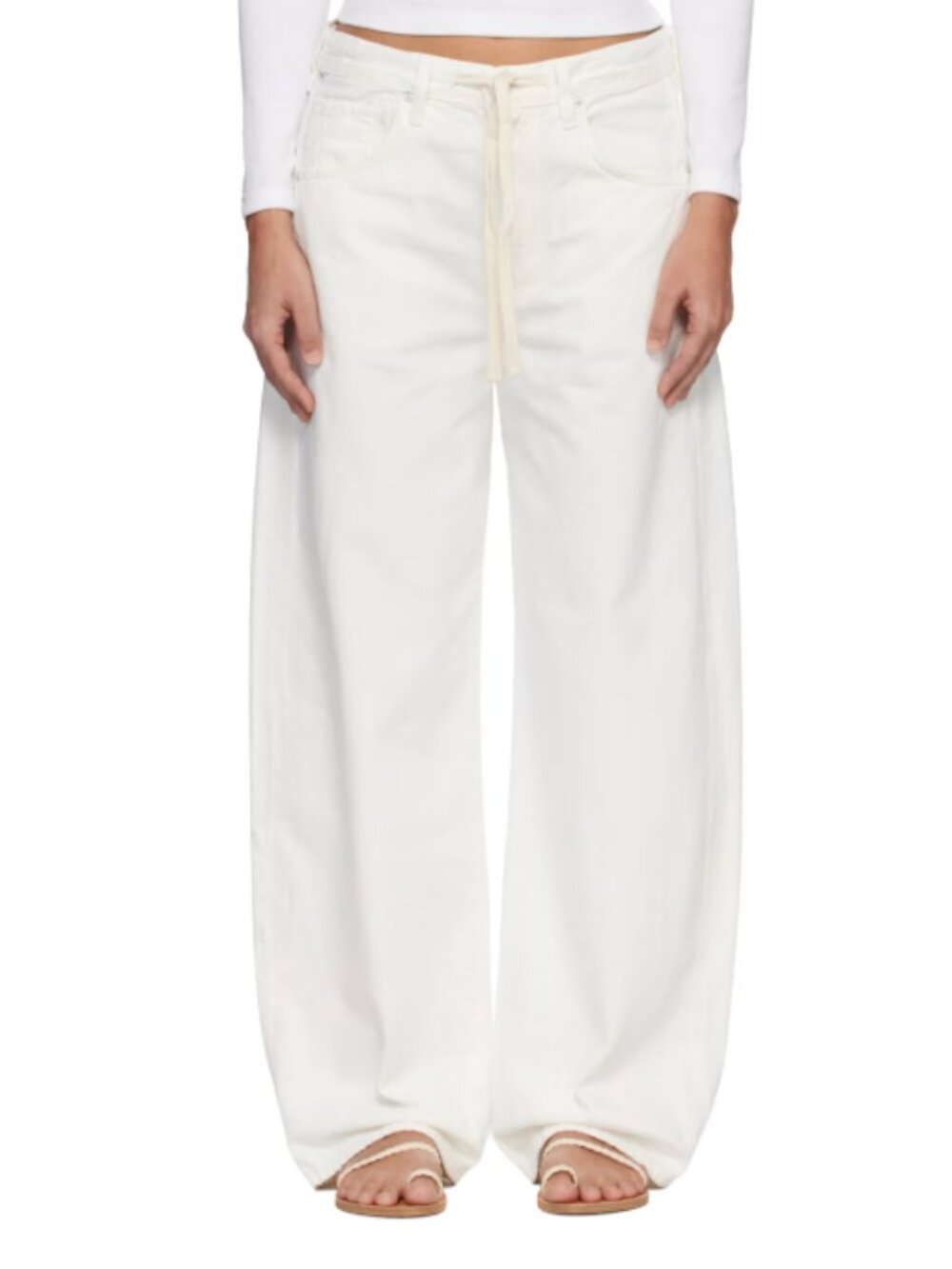 Citizens of Humanity Brynn Drawstring Trouser Jean Cream – Size 27 – New With Ta